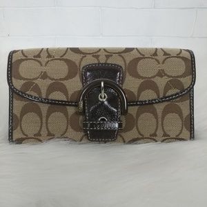 Coach Signature Wallet/Brown and Tan
